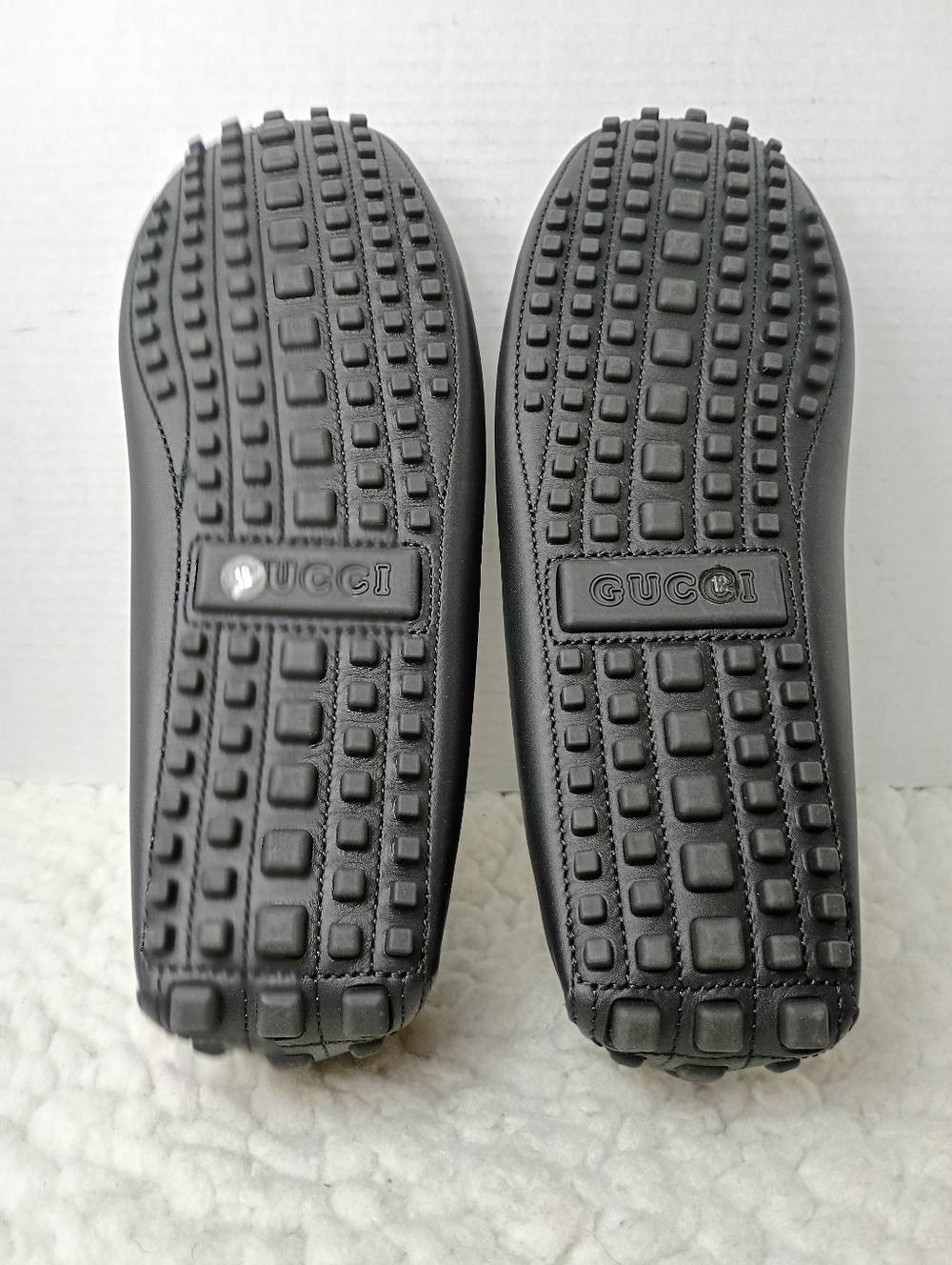 Gucci Ayrton Interlocking G Leather Drivers Black Loafers Mens 12 NWOB Italy - Picture 13 of 14